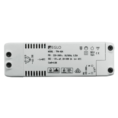 Eglo 80884 - Transformator elektryczny EINBAUSPOT 20 - 60W/230V/12V AC
