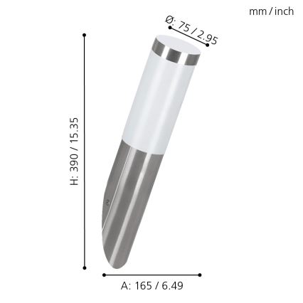 Eglo - Kinkiet zewnętrzny 1xE27/15W/230V