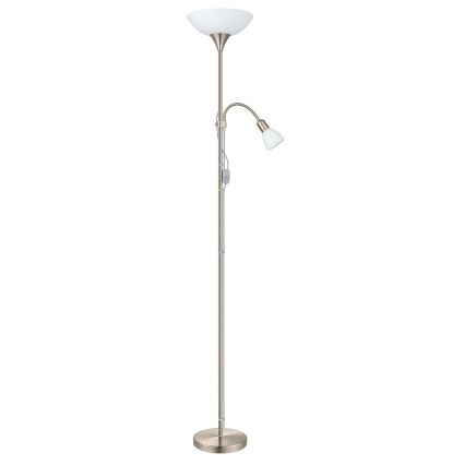EGLO - Lampa podłogowa 1xE27/60W + 1xE14/25W matowy chrom