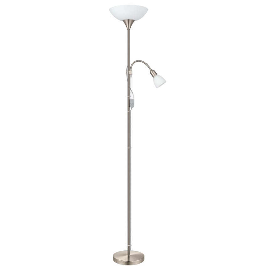 EGLO - Lampa podłogowa 1xE27/60W + 1xE14/25W matowy chrom