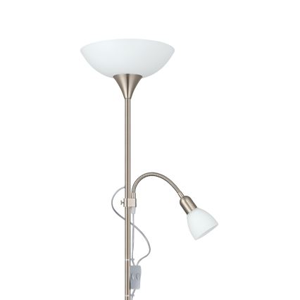 EGLO - Lampa stojąca 1xE27/60W + 1xE14/25W matowy chrom