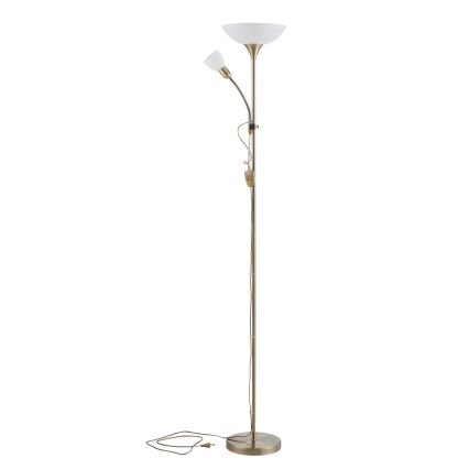 EGLO - Lampa podłogowa 1xE27/60W + 1xE14/25W mosiądz