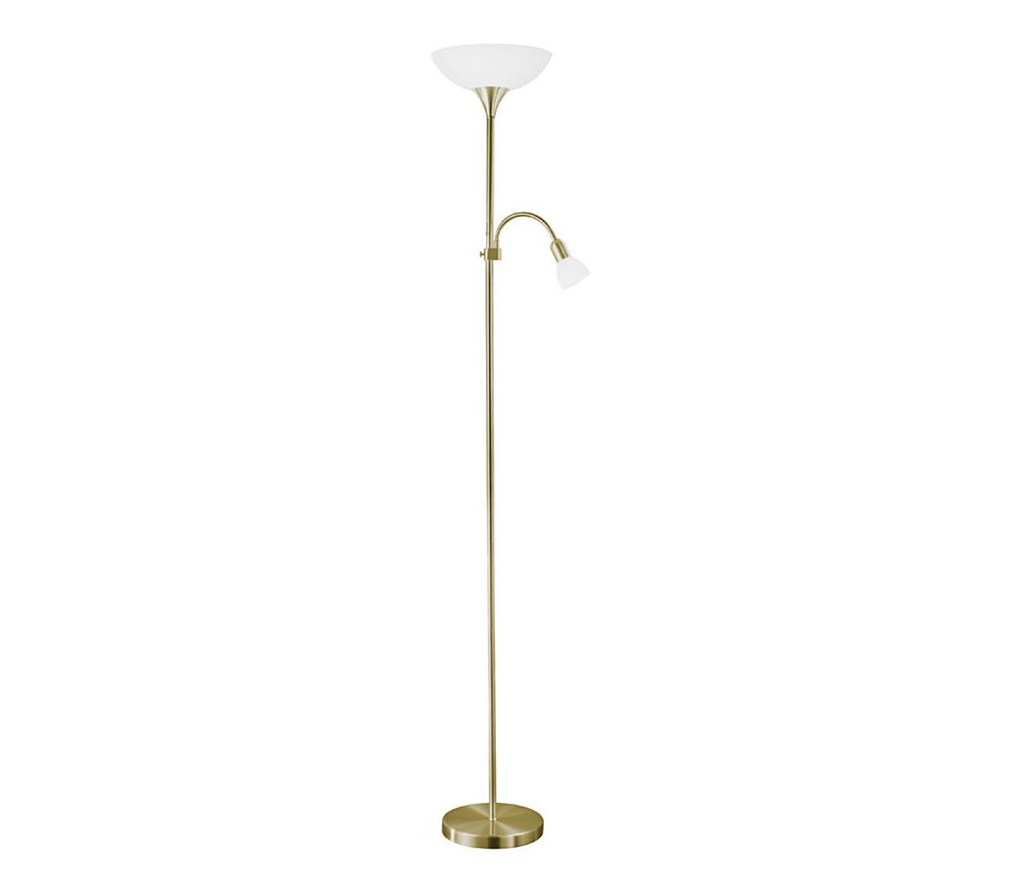 EGLO 82844 - Lampa podłogowa UP 2 1xE27/60W + 1xE14/25W mosiądz