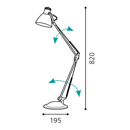 Eglo 82939 - Lampa stołowa TIME 1xE27/60W/230V