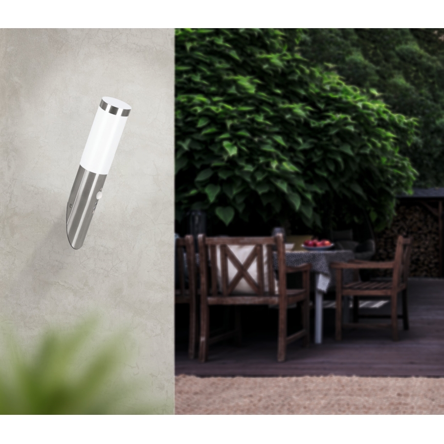 EGLO - Zewnętrzna czujnikowa lampa ścienna 1xE27/15W IP44