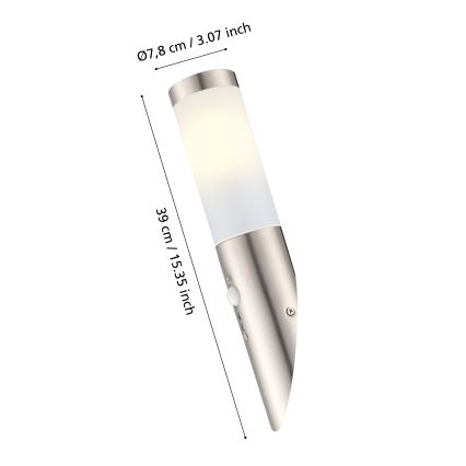EGLO - Zewnętrzna czujnikowa lampa ścienna 1xE27/15W IP44