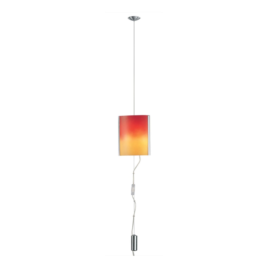 EGLO 83789 - Lampa wisząca MOBILE 2xE14/60W nikiel/ czerwona/pomarańczowa