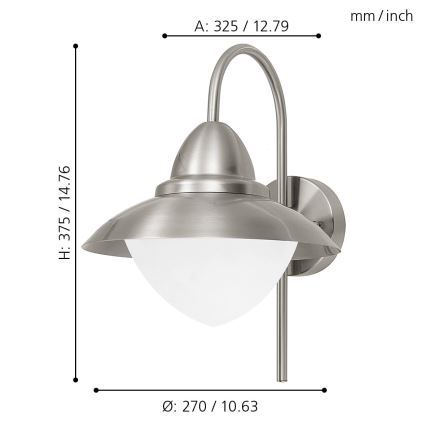 Eglo - LED Kinkiet zewnętrzny 1xE27/8,5W IP44