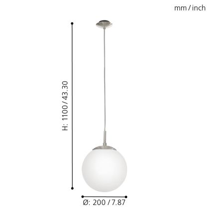 EGLO - Żyrandol na lince 1xE27/60W/230V śr. 20 cm