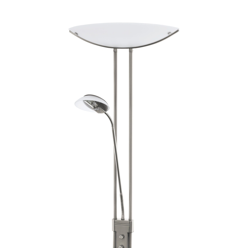 EGLO - Lampa podłogowa ściemnialna BAYA 1xR7s/230W+1xG9/33W matowy chrom