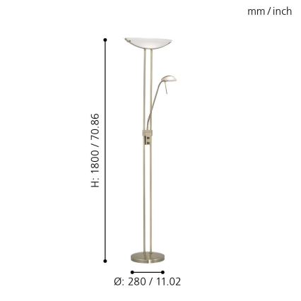 EGLO - Lampa podłogowa ściemnialna BAYA 1xR7s/230W + 1xG9/33W brąz