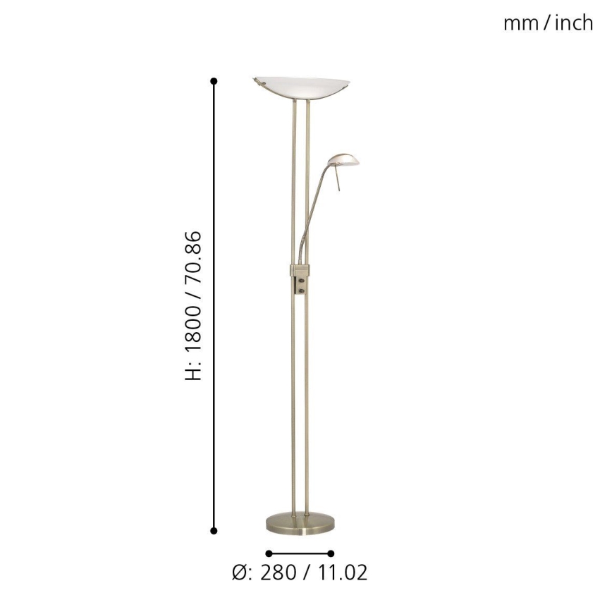 EGLO - Lampa podłogowa ściemnialna BAYA 1xR7s/230W + 1xG9/33W brąz