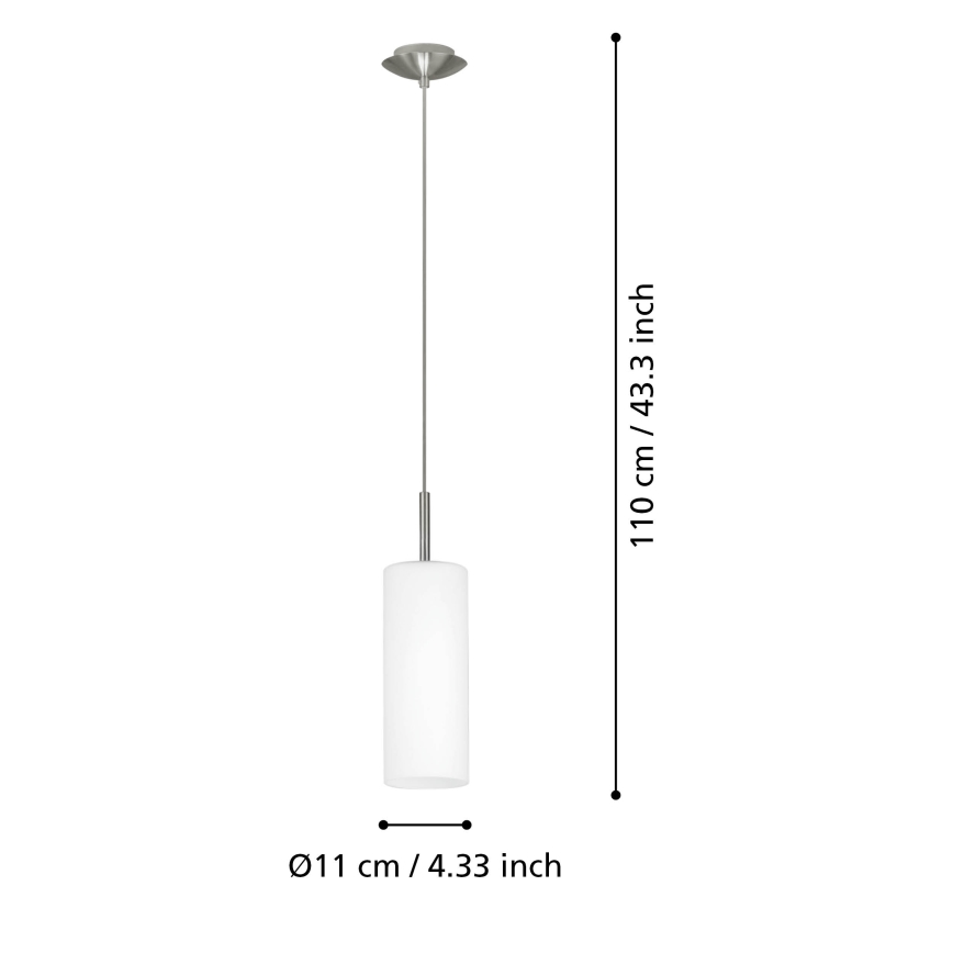 Eglo - Lampa wisząca 1xE27/60W biały