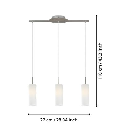 Eglo - Lampa wisząca 3xE27/60W