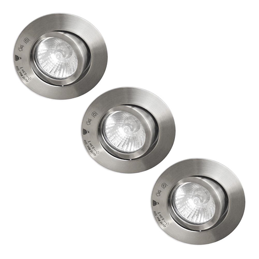 EGLO 86067 - ZESTAW 3x Oprawa wpuszczana SPEZIA 3xGU10/50W/230V