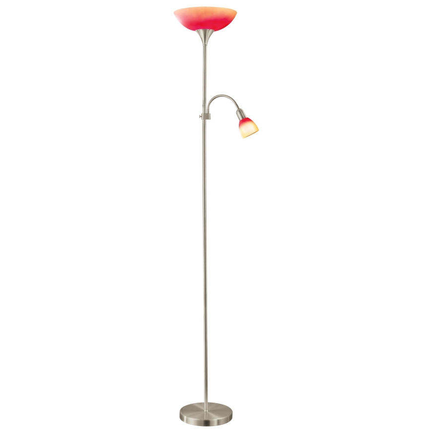 EGLO 86654 - UP 4 Stojací lampa 1xE27/60W + 1xE14/40W matný nikl