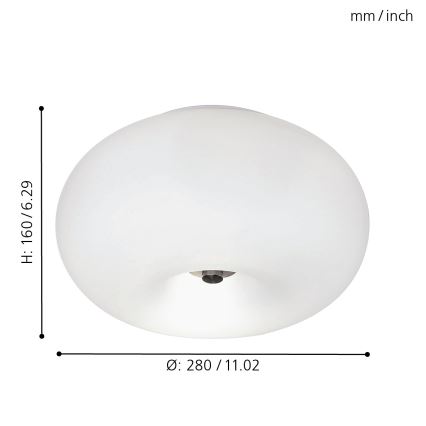 EGLO - Plafon OPTICA 2xE27/60W śr. 28 cm