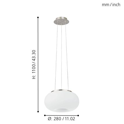 EGLO - Żyrandol na lince OPTICA 2xE27/60W śr. 28 cm