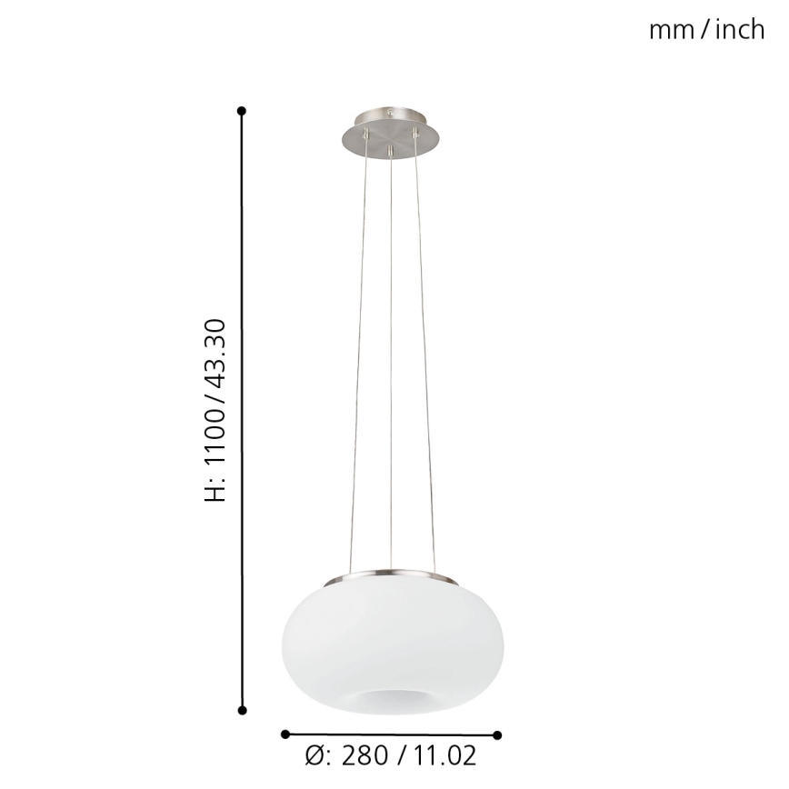 EGLO - Żyrandol na lince OPTICA 2xE27/60W śr. 28 cm