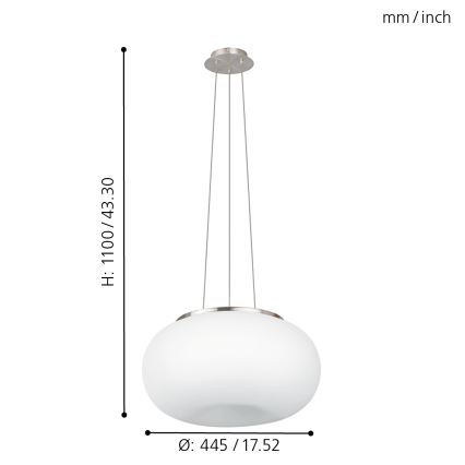EGLO - Żyrandol na lince OPTICA 2xE27/60W śr. 45 cm