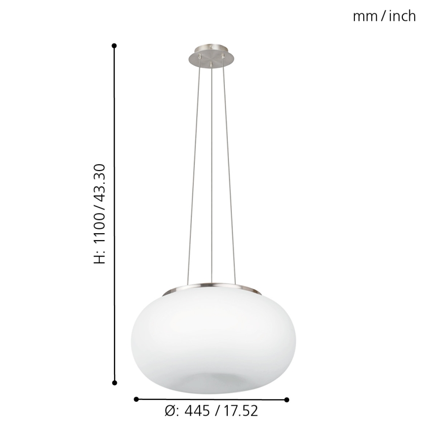 EGLO - Żyrandol na lince OPTICA 2xE27/60W śr. 45 cm