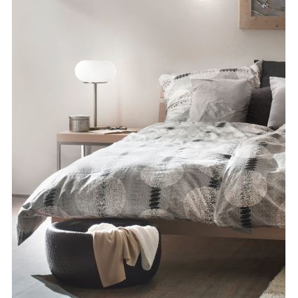 EGLO 86816 - Lampa stołowa OPTICA 2xE27/60W biały/opalone szkło