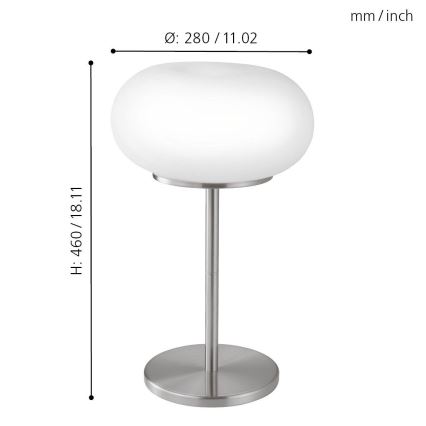 EGLO - Lampa stołowa OPTICA 2xE27/60W śr. 28 cm