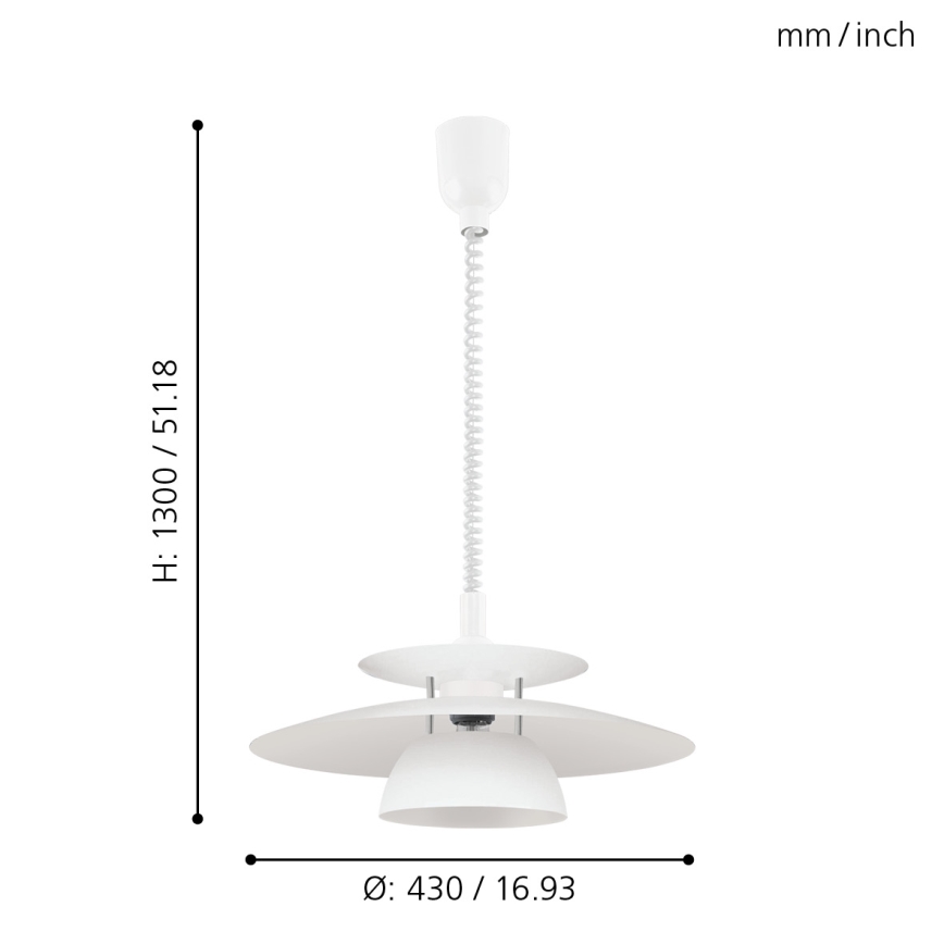 Eglo - Lampa wisząca 1xE27/60W/230V