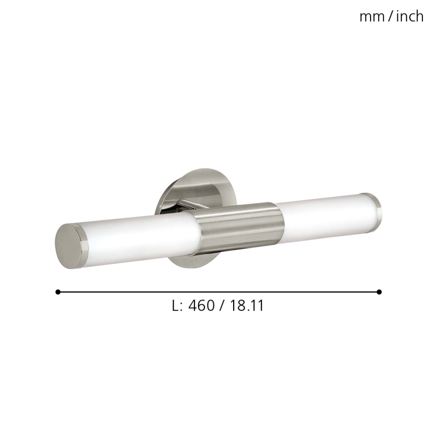 EGLO - Kinkiet łazienkowy 2xE14/40W białe szkło opalowe IP44