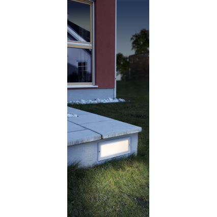 EGLO 88008 - Zewnętrzna oprawa wpuszczana ZIMBA 1xE27/60W srebrna/biała IP44