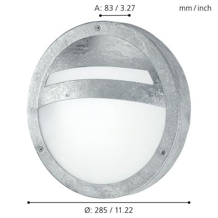 Eglo 88119 - Zewnętrzna oprawa ścienna SEVILLA 1xE27/15W/230V IP44