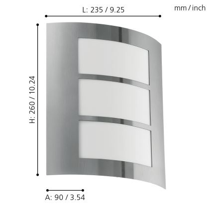 Eglo - Kinkiet zewnętrzny 1xE27/15W/230V IP44