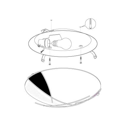 Eglo - Lampa Plafon Kinkiet 1 x E27/60W srebrny/biały