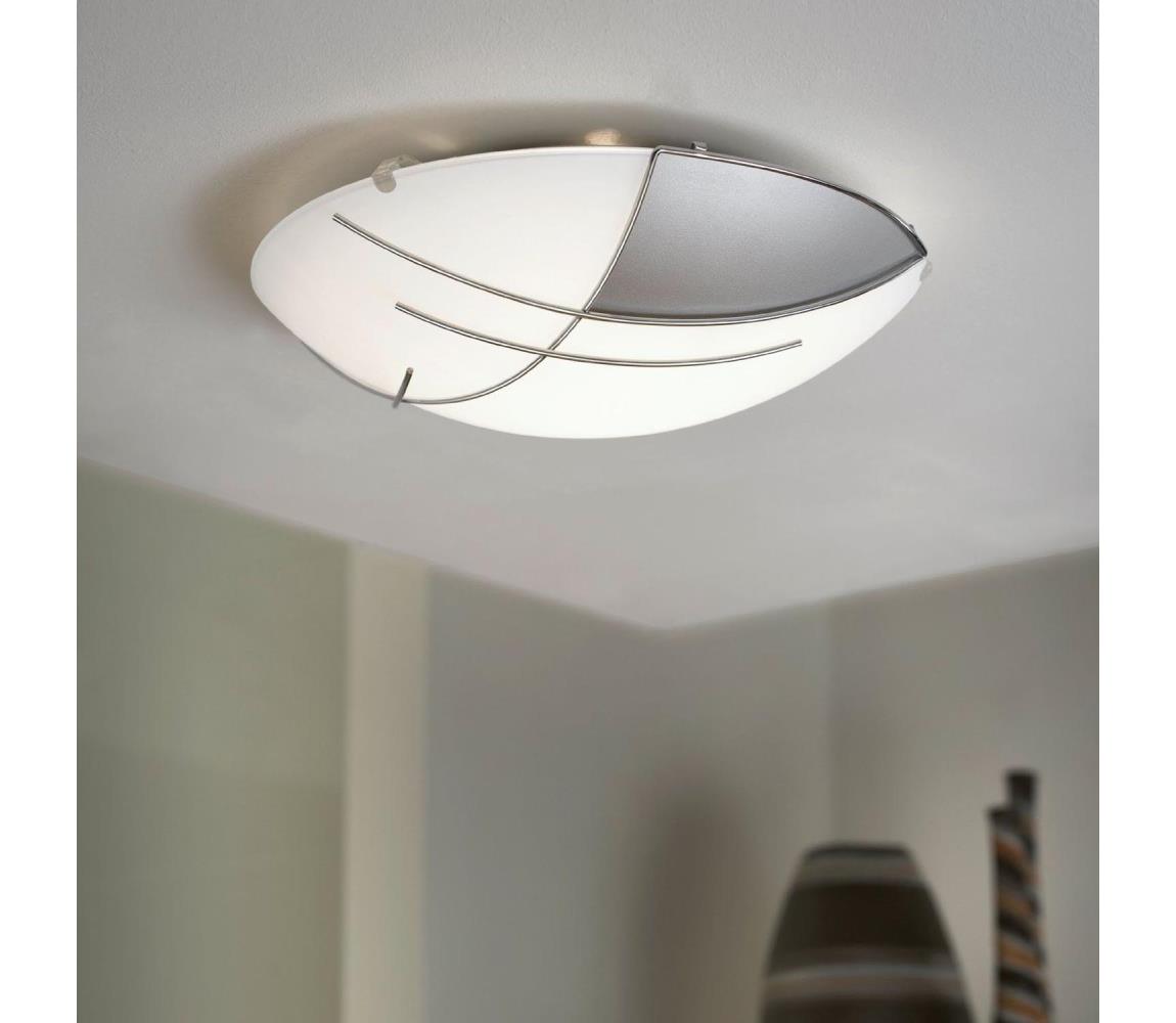 EGLO 89758 - Lampa Plafon Kinkiet RAYA 1 x E27/60W srebrny/biały
