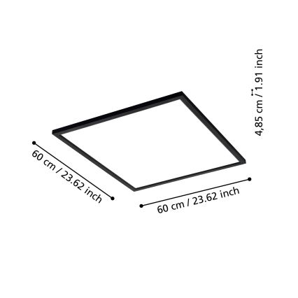 Eglo - LED Ściemniany plafon SALOBRENA-Z LED/33W/230V czarny ZigBee