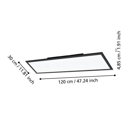 Eglo - LED Ściemniany plafon LED/33,5W/230V czarny ZigBee