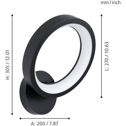 Eglo - LED RGBW Ściemniany kinkiet LED/16W/230V ZigBee