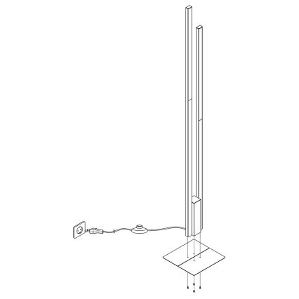 Eglo - LED RGBW Ściemniana lampa stojąca 2xLED/16W/230V czarna ZigBee