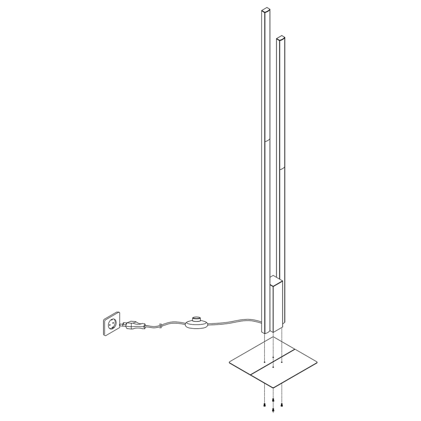 Eglo - LED RGBW Ściemniana lampa stojąca 2xLED/16W/230V czarna ZigBee