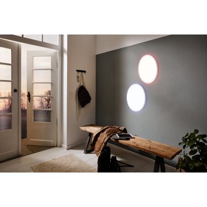 Eglo 900086 - LED RGBW Ściemnialny plafon ROVITO-Z LED/14,6W/230V 2700-6500K śr. 29,5 cm biały