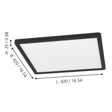 Eglo - LED RGBW Ścieniany plafon LED/16,5W/230V czarny ZigBee