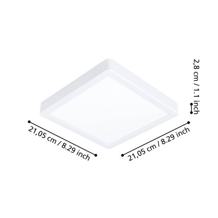 Eglo - Ściemnialna łazienkowa oprawa sufitowa LED/16,5W/230V 2700-6500K IP44 ZigBee 21x21 cm