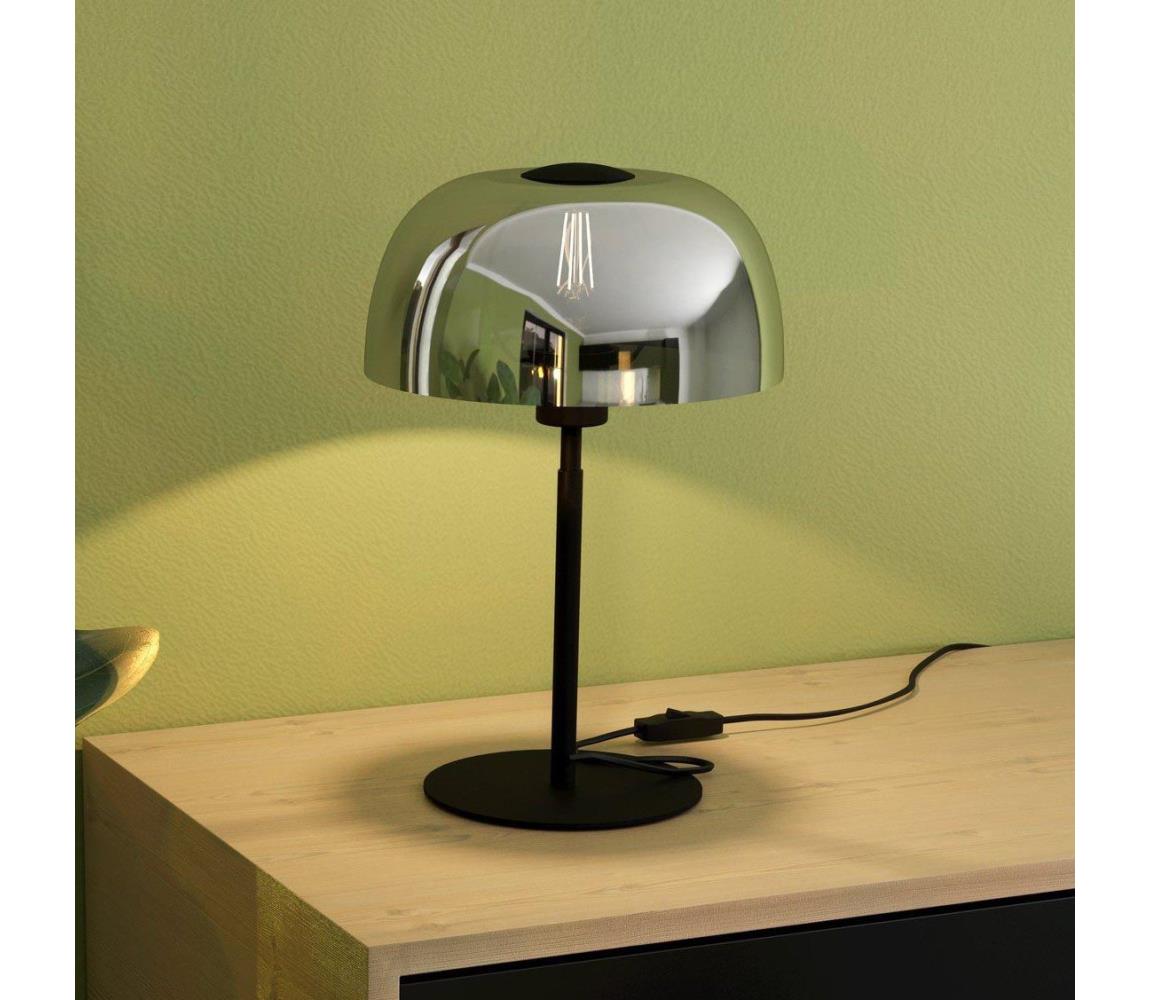 Eglo 900141 - Lampka stołowa SOLO 1xE27/40W/230V czarny/szare