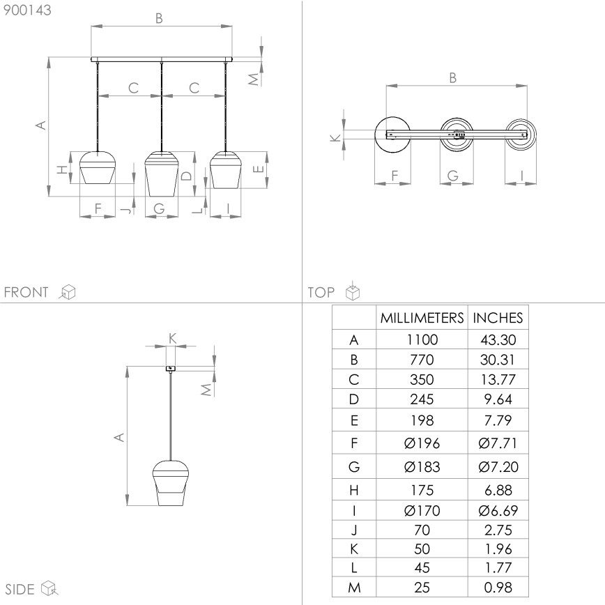 Eglo - Lampa wisząca na linkach 3xE27/40W/230V