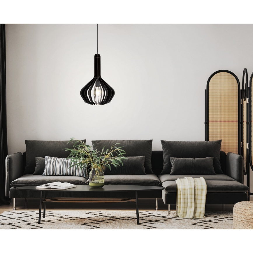 Eglo - Żyrandol na lince 1xE27/40W/230V śr. 38 cm czarny