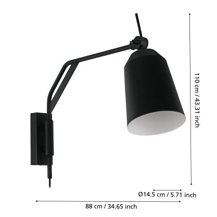 Eglo - Lampa ścienna 1xE27/40W/230V