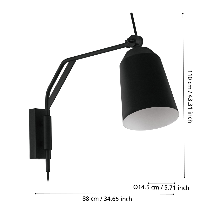 Eglo - Lampa ścienna 1xE27/40W/230V