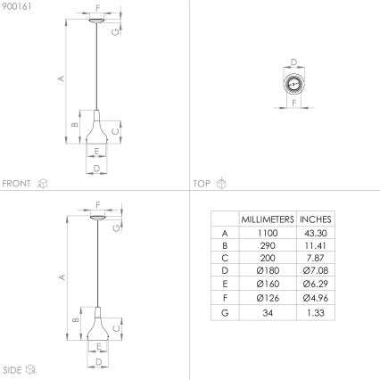 Eglo - Lampa wisząca na linkę 1xE27/40W/230V śr. 18 cm czarna