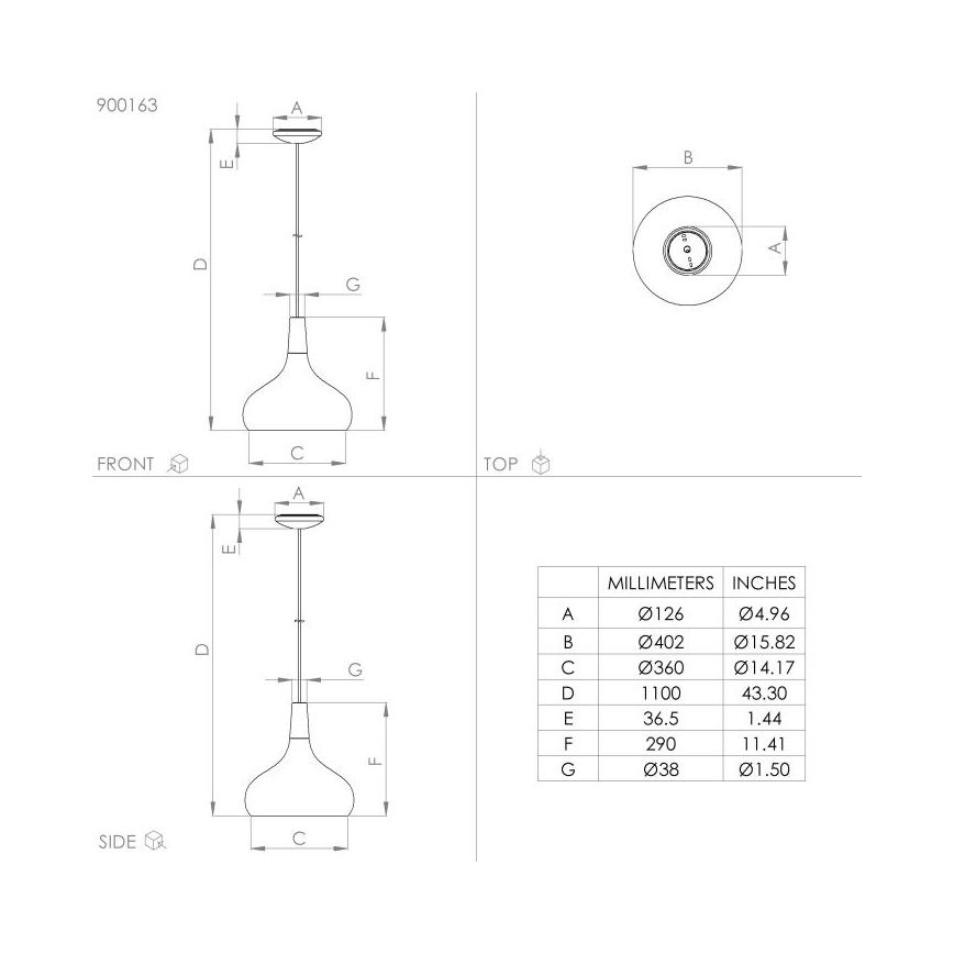 Eglo - Lampa wisząca na linkę 1xE27/40W/230V śr. 40 cm
