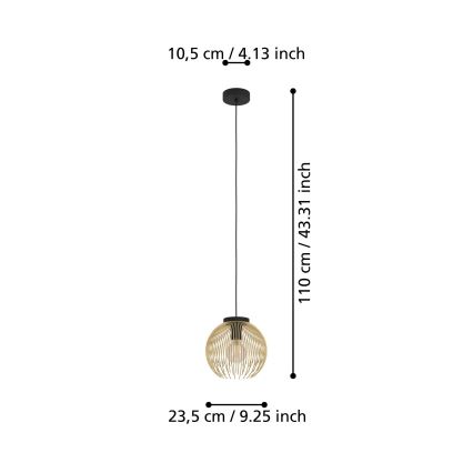 Eglo - Lampa wisząca na linkę 1xE27/40W/230V